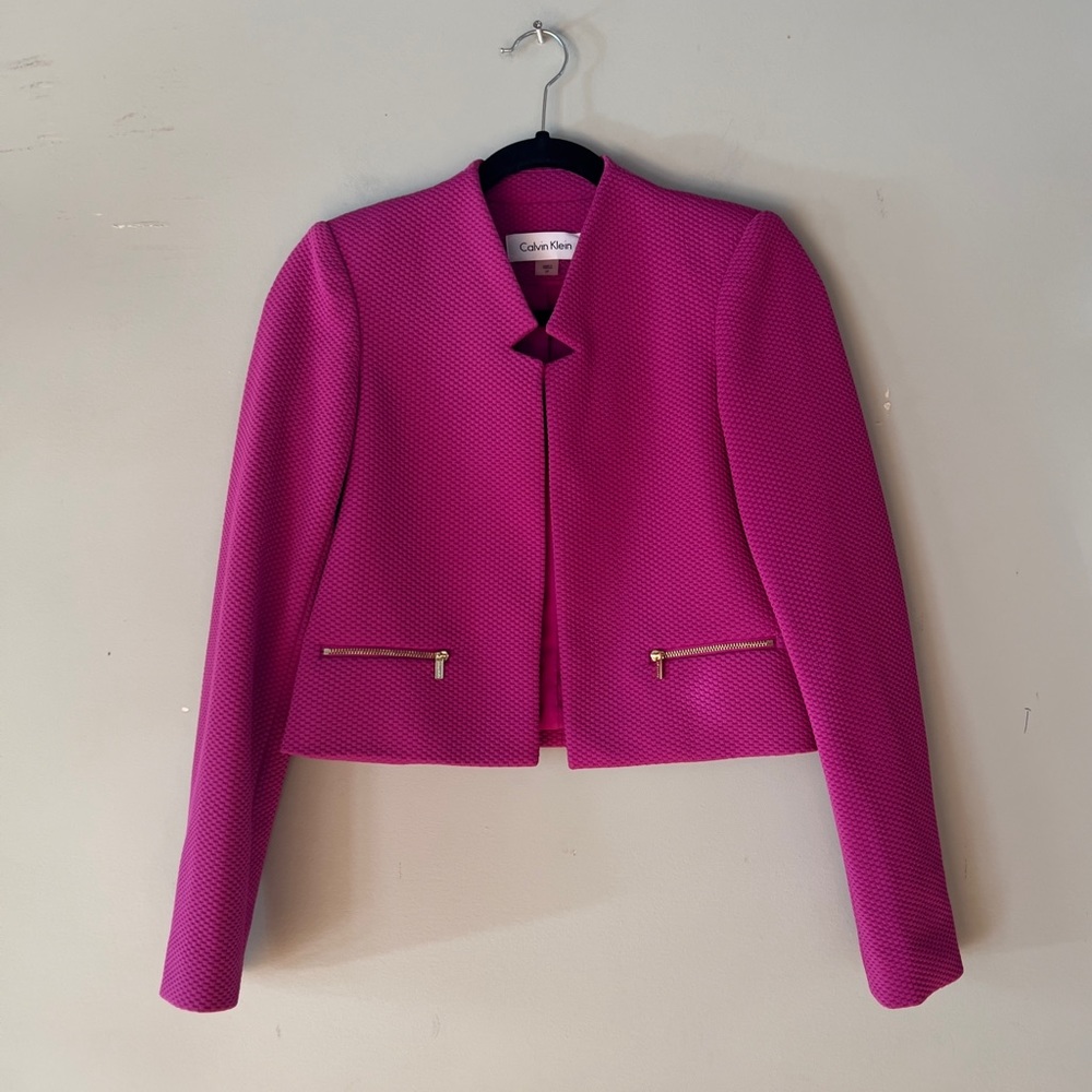 Hot Pink Calvin Klein Cropped Blazer